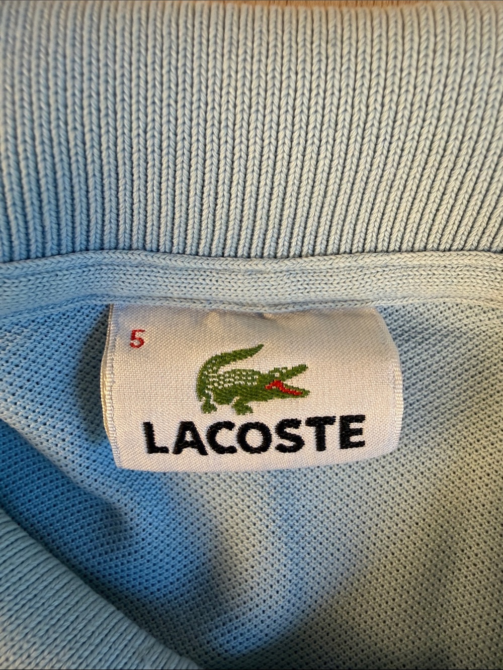 Lacoste Men’s Classic Piqué Polo Shirt Light Blue 100% Cotton Size 5 (US Large) - Picture 3 of 9